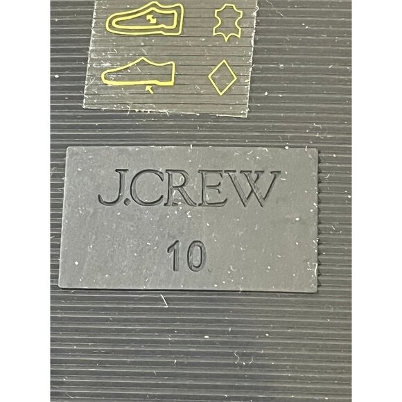 J Crew Leather Sandal 10 Black Metal Buckle Slip On Preppy Neutral Colbie Resort - Picture 2 of 10